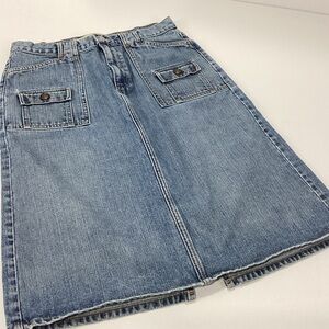 GAP Jean Skirt Utility Denim A-Line Skirt with Pocket Details Size 8